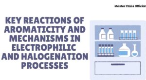 Key Reactions of Aromaticity and Mechanisms in Electrophilic and Halogentaion Processes.